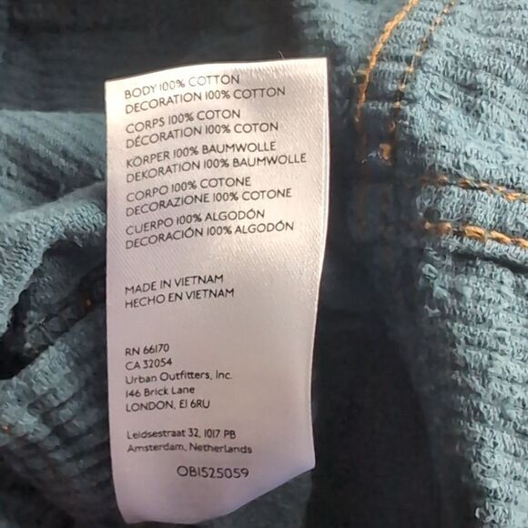 Urban Outfitters wide leg 💯  cotton corduroy overalls size L dungarees b - Picture 11 of 16